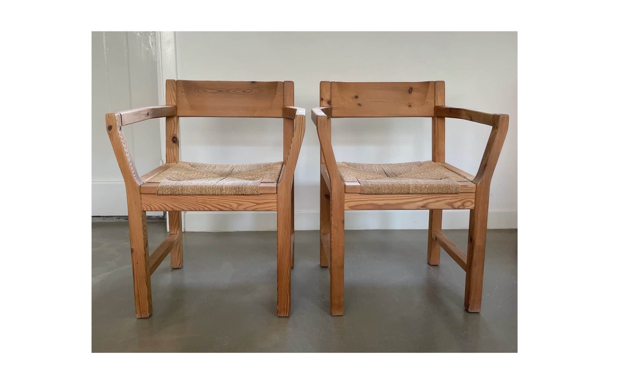 Set of 2 Pine Armchairs