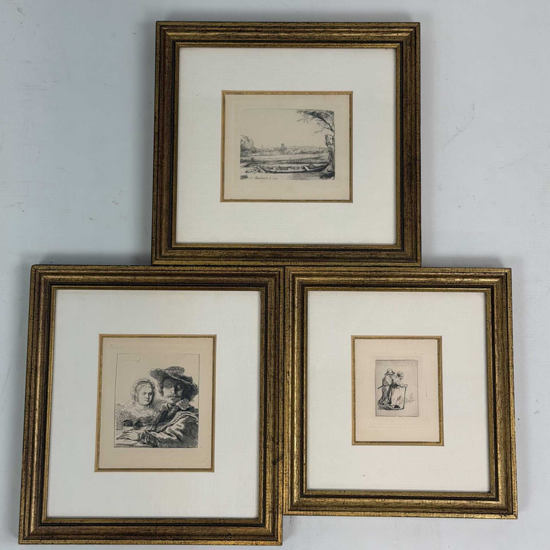 Rembrandt van Rijn Etchings - Set of 3