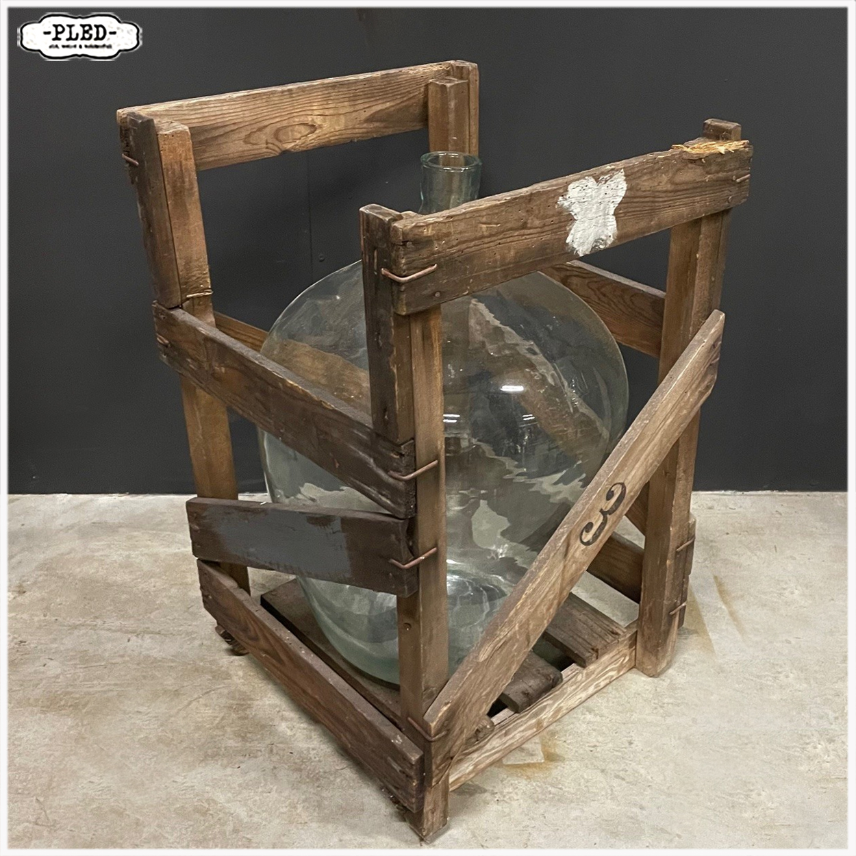 Decorative Demijohn Bottle in Crate