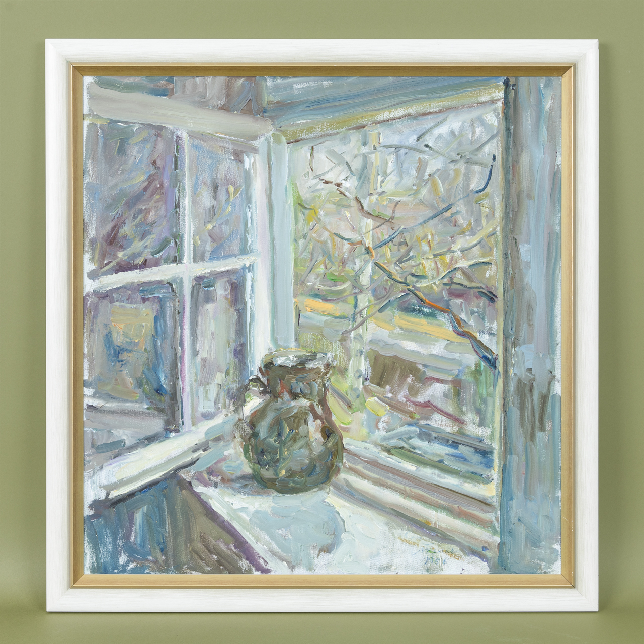 Impressionist Still Life "Geöffnetes Fenster (Droysenstr.)"