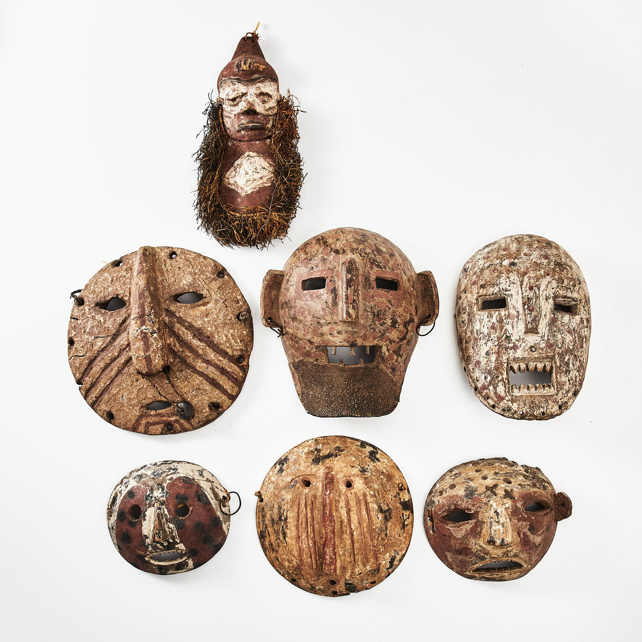 Set of 7 African Masks