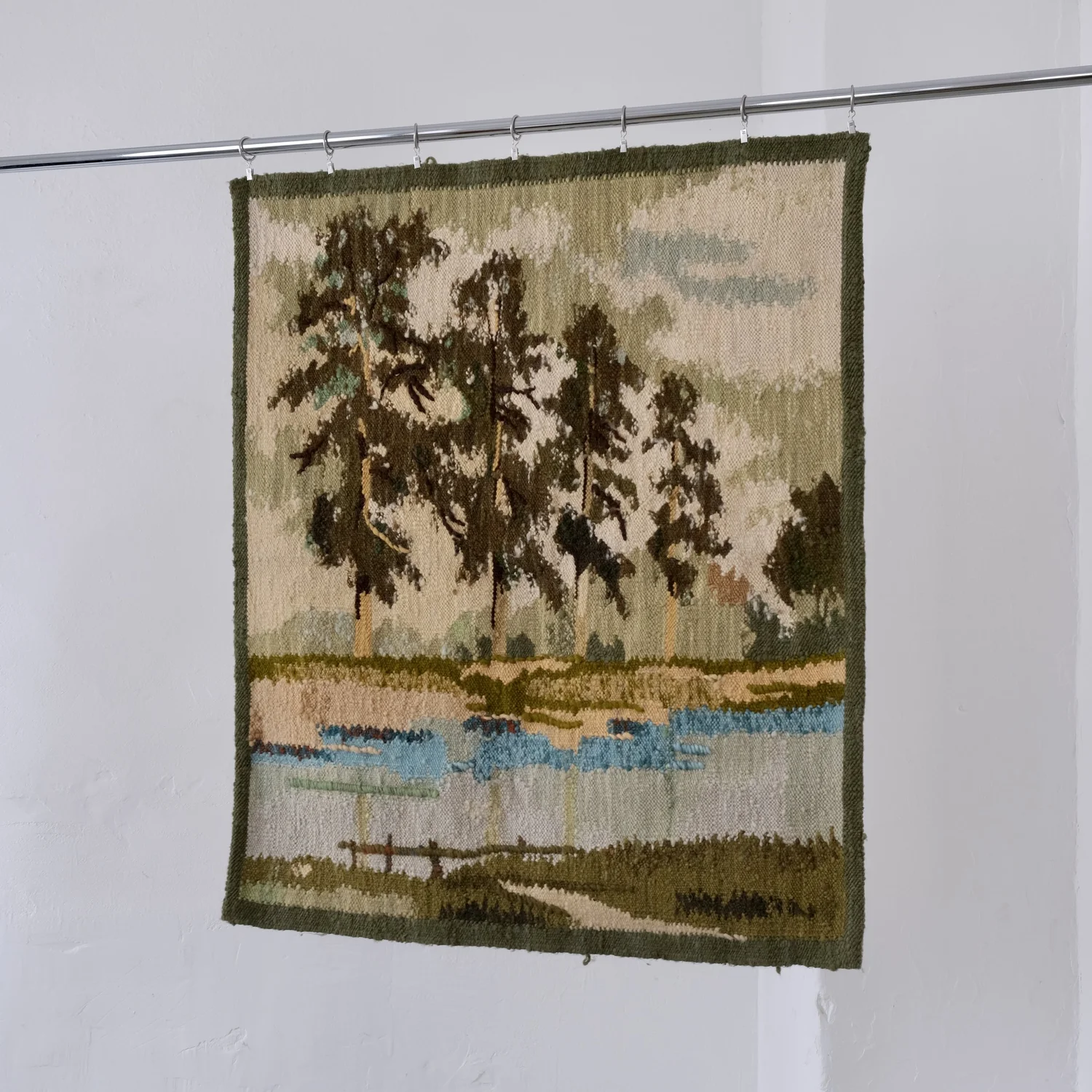 Mid-Century Landscape Wool Wall Tapestry