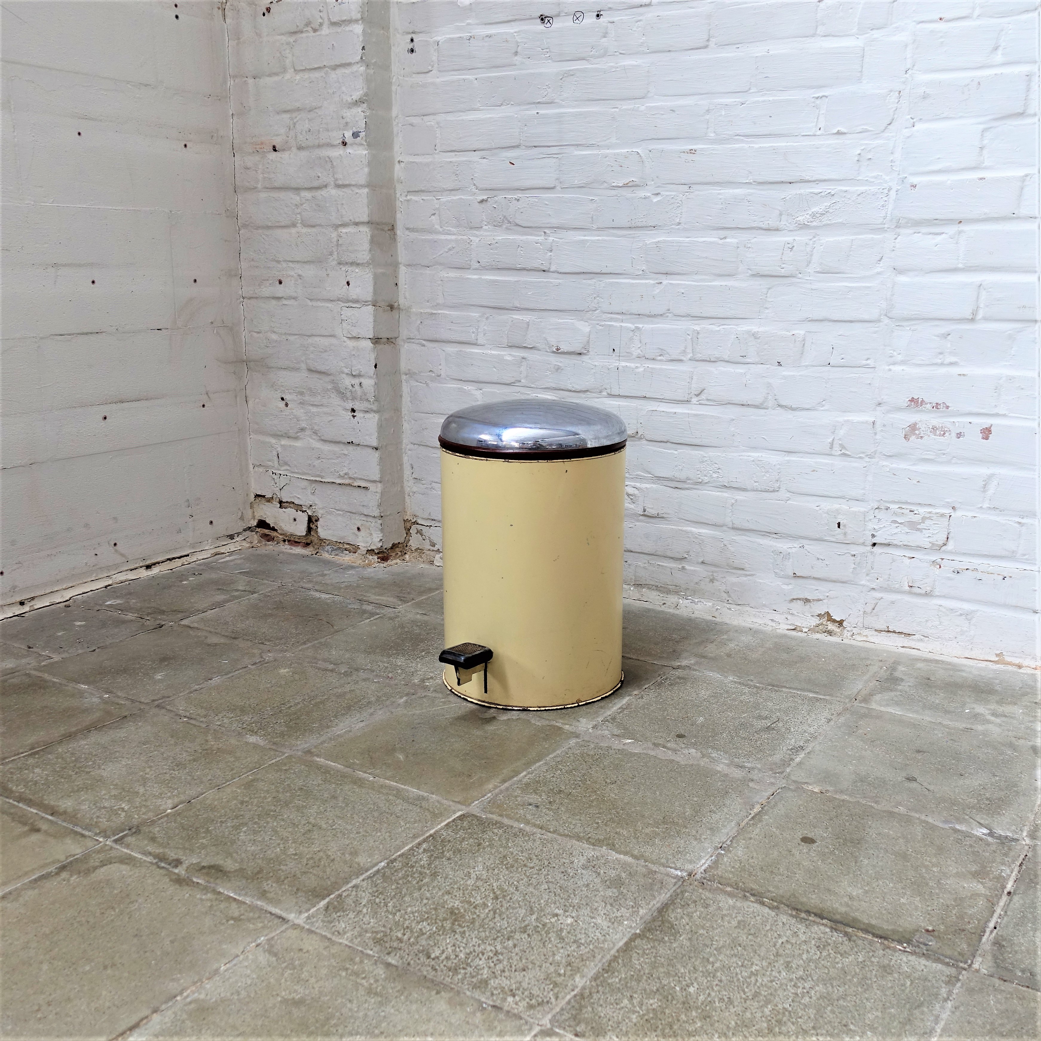 Vintage industrial waste bin