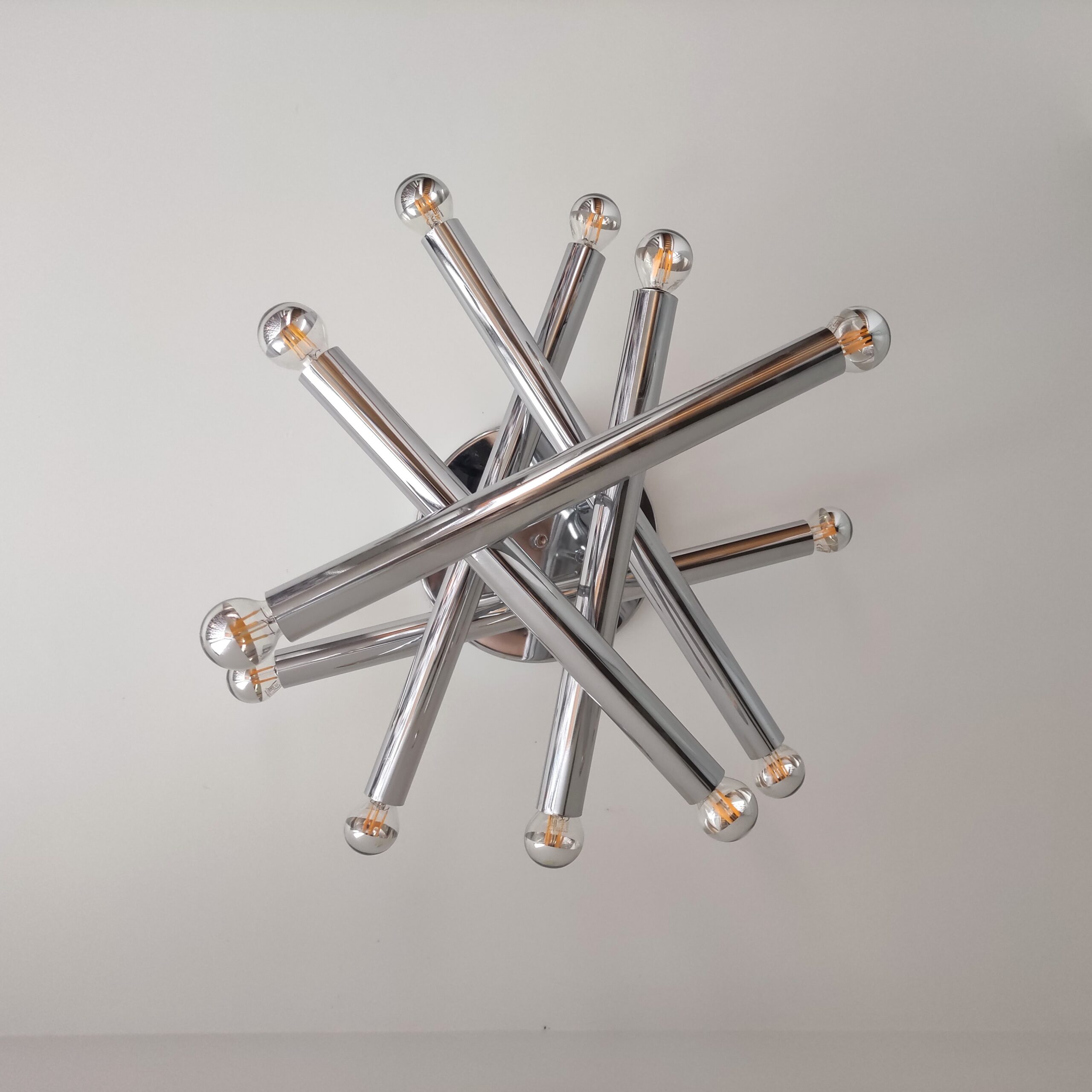 Chrome 12-Light Ceiling Lamp by Tédélight