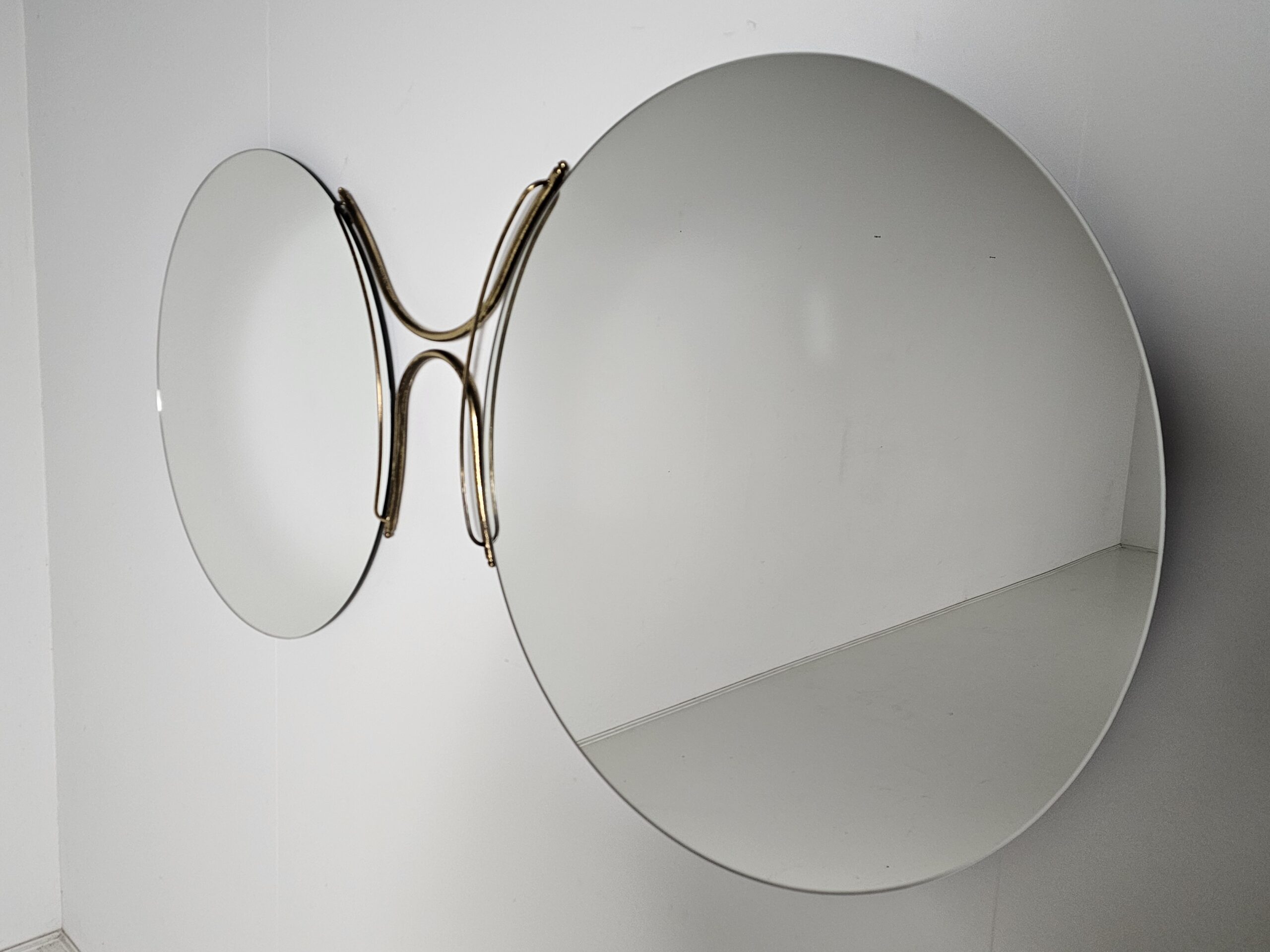 Mid-Century Modern Brass Wall Mirror