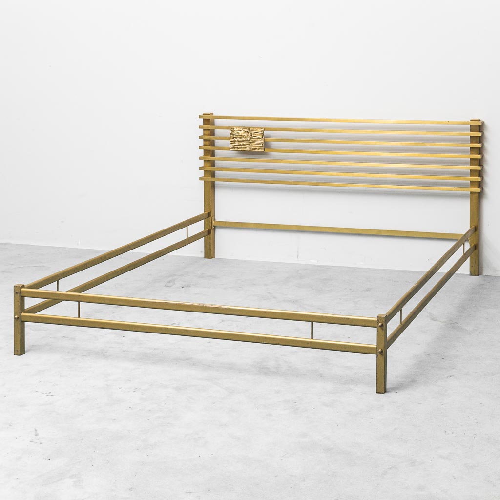 Luciano Frigerio Brass and Metal Double Bed