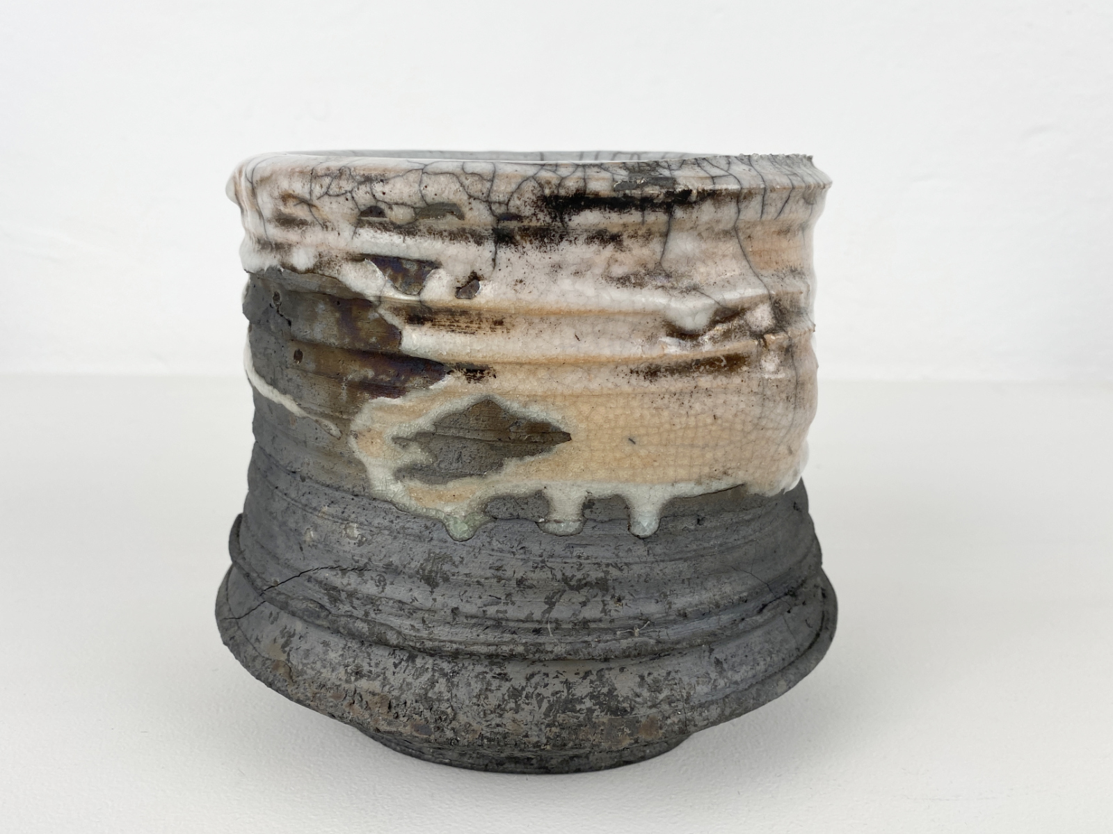 Vase, Object, Studio Ceramic in Raku Technique, Unique Piece by Andrea Müller, Germany, 1980s