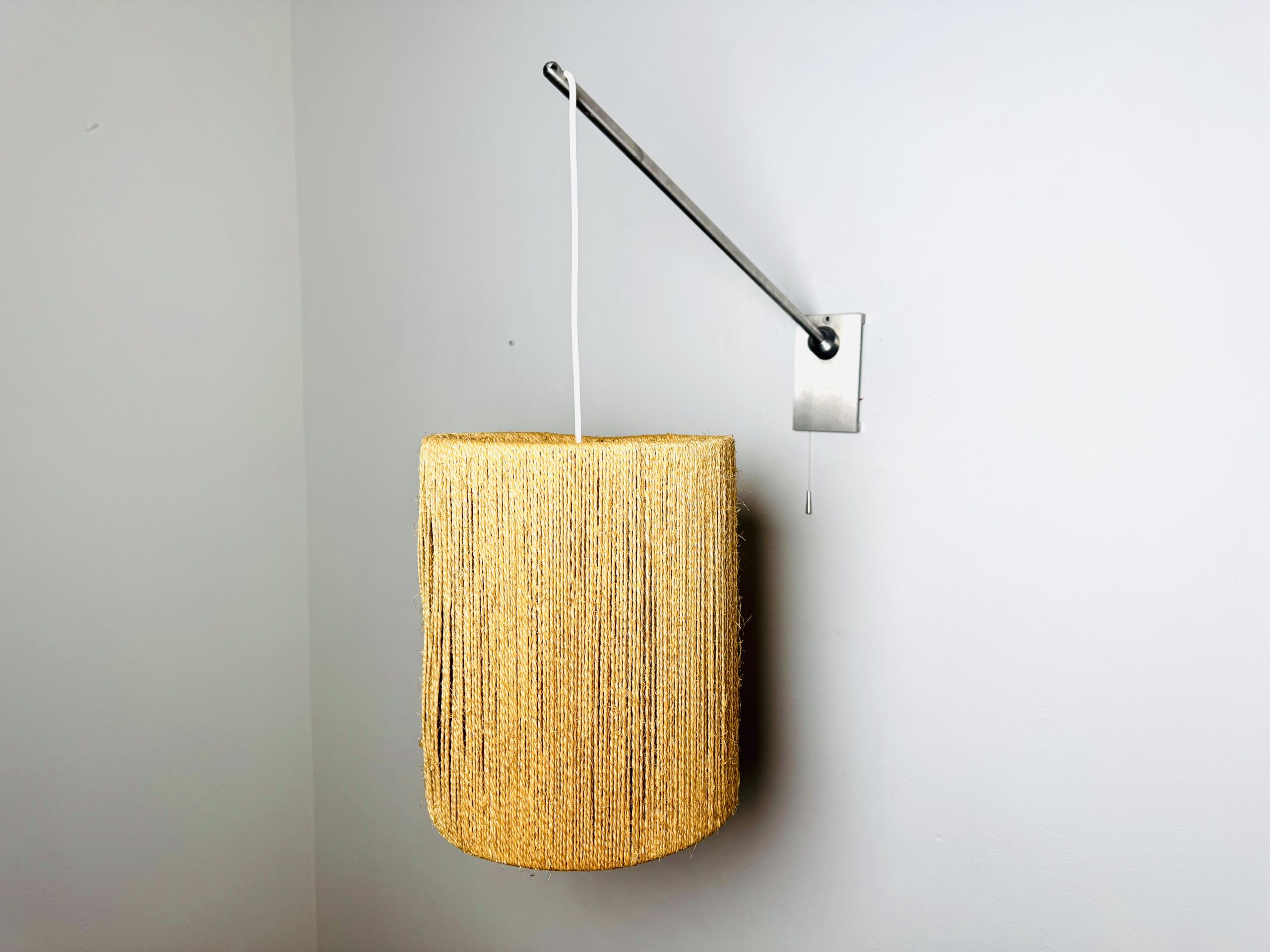 Sisal Shade Wall Lamp with Metal Arm