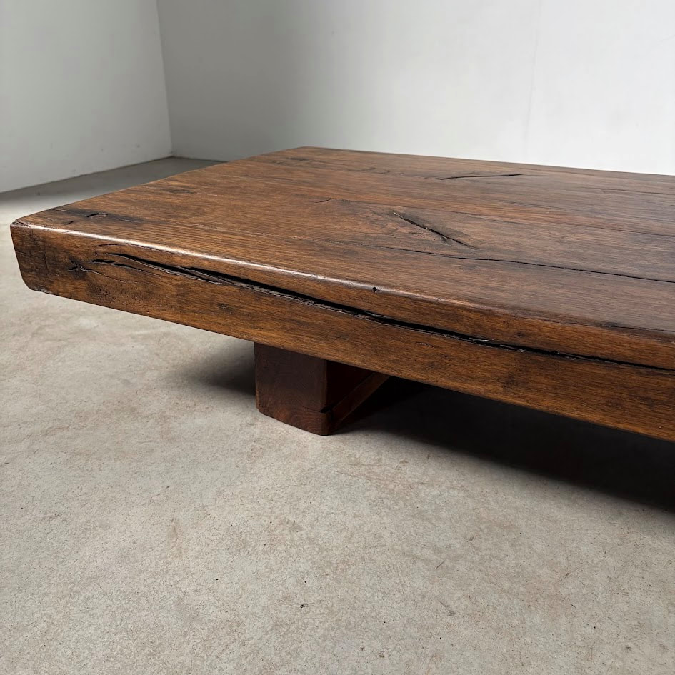 Brutalist Oak Side Table