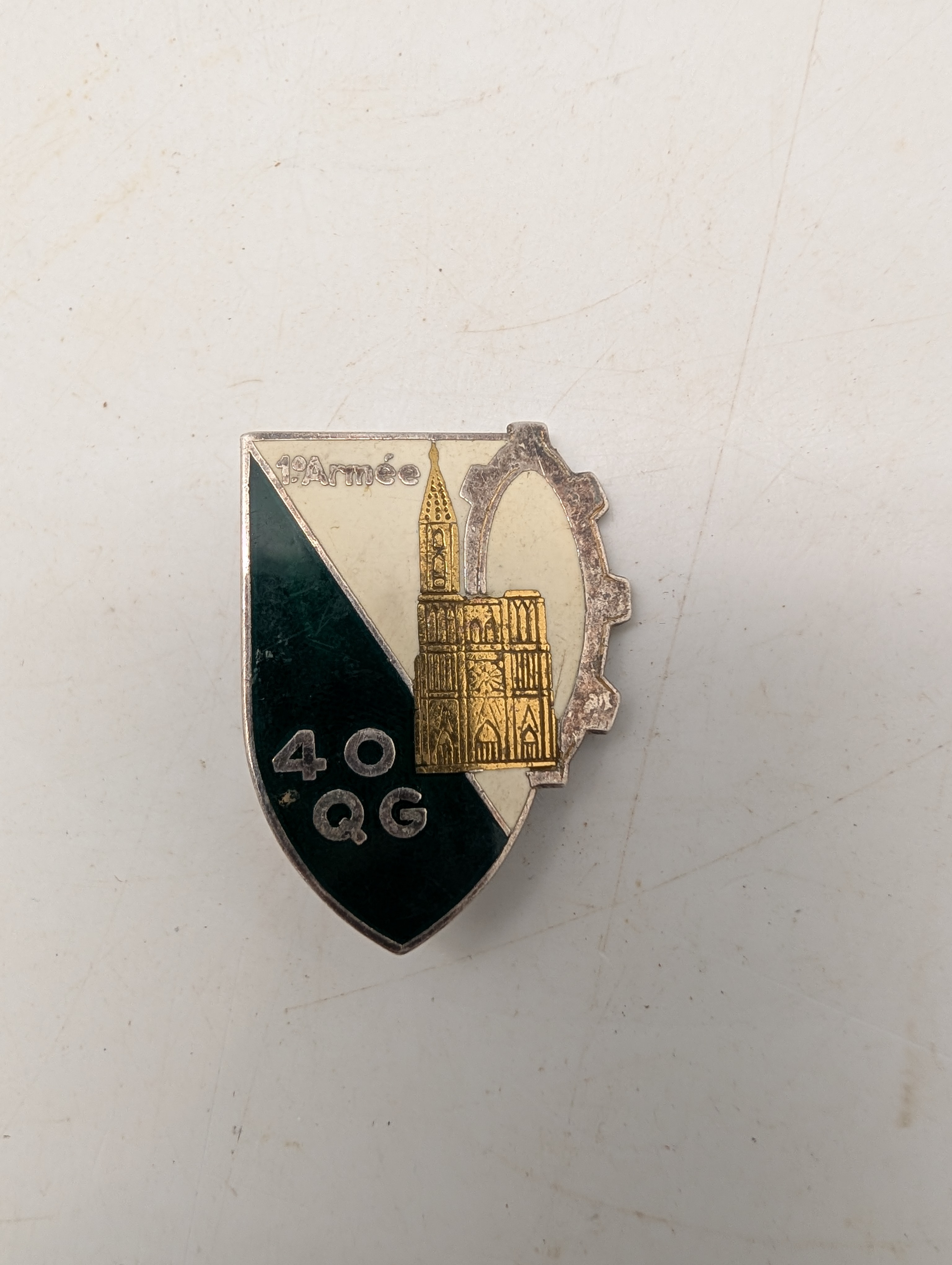 Fransk militæremblem, 1. Armé 40. QG med Strasbourg Katedral