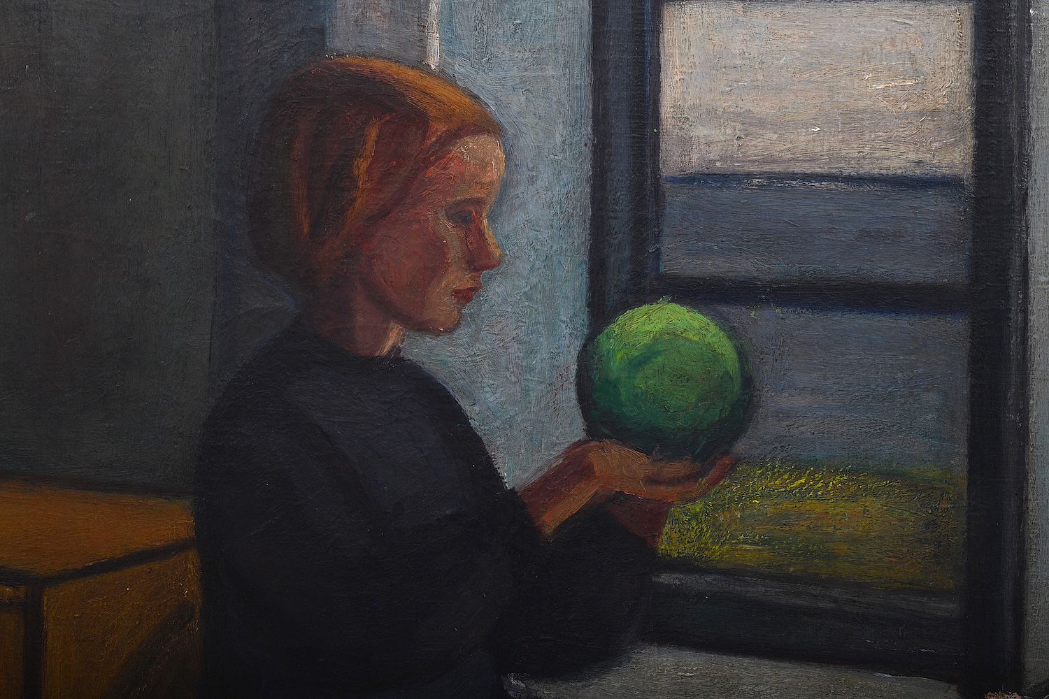 Danish Painting of Girl at Window