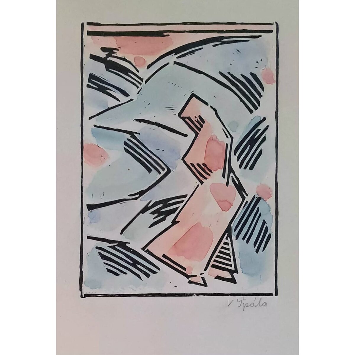 Colored Linocut by Václav Špála
