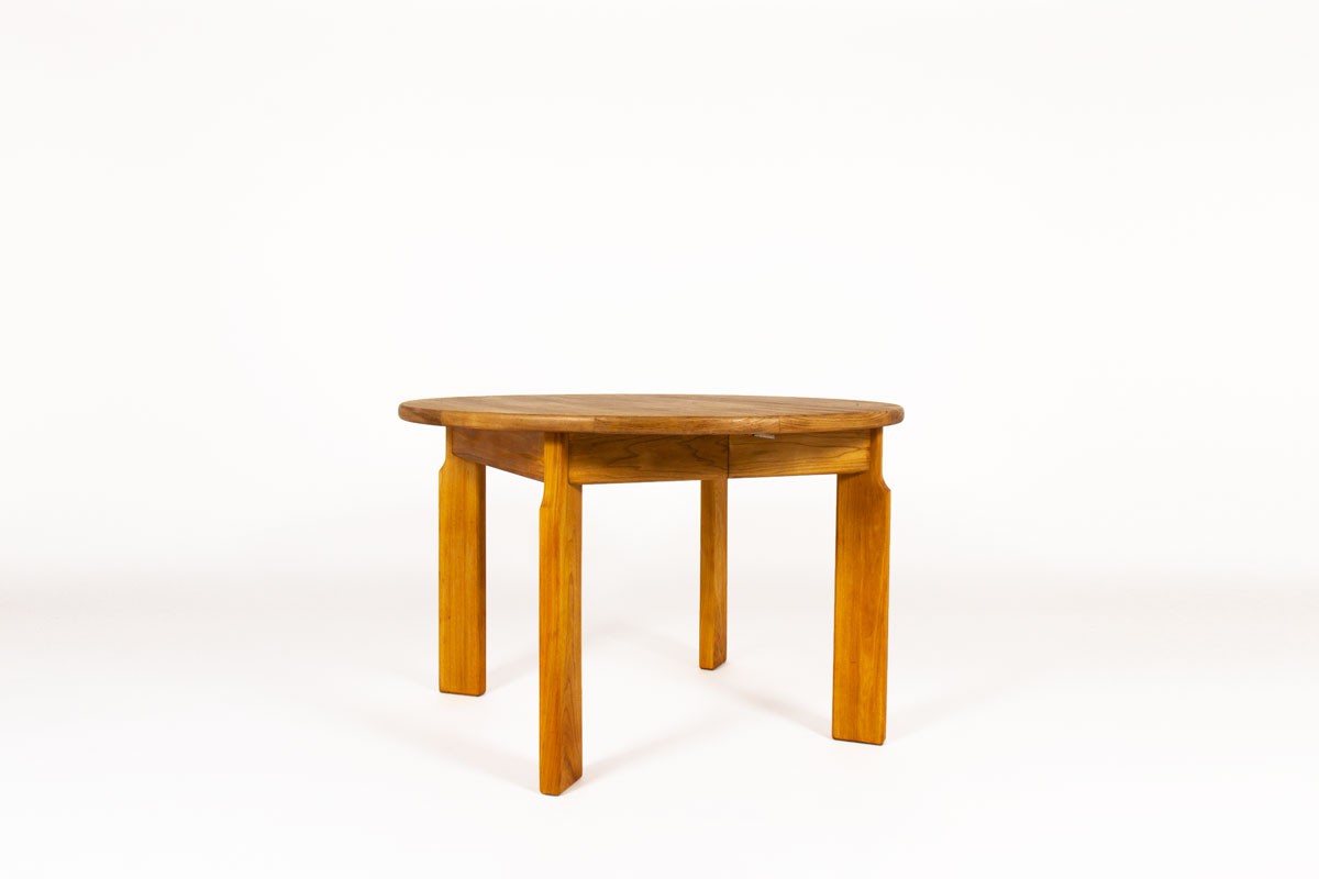 Round Extendable Elm Dining Table