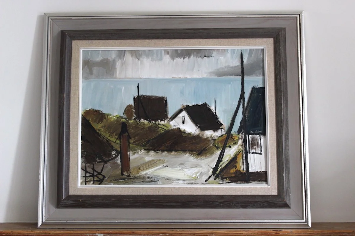 'Figur Ved Huse' Oil Painting by Peder Sorensen