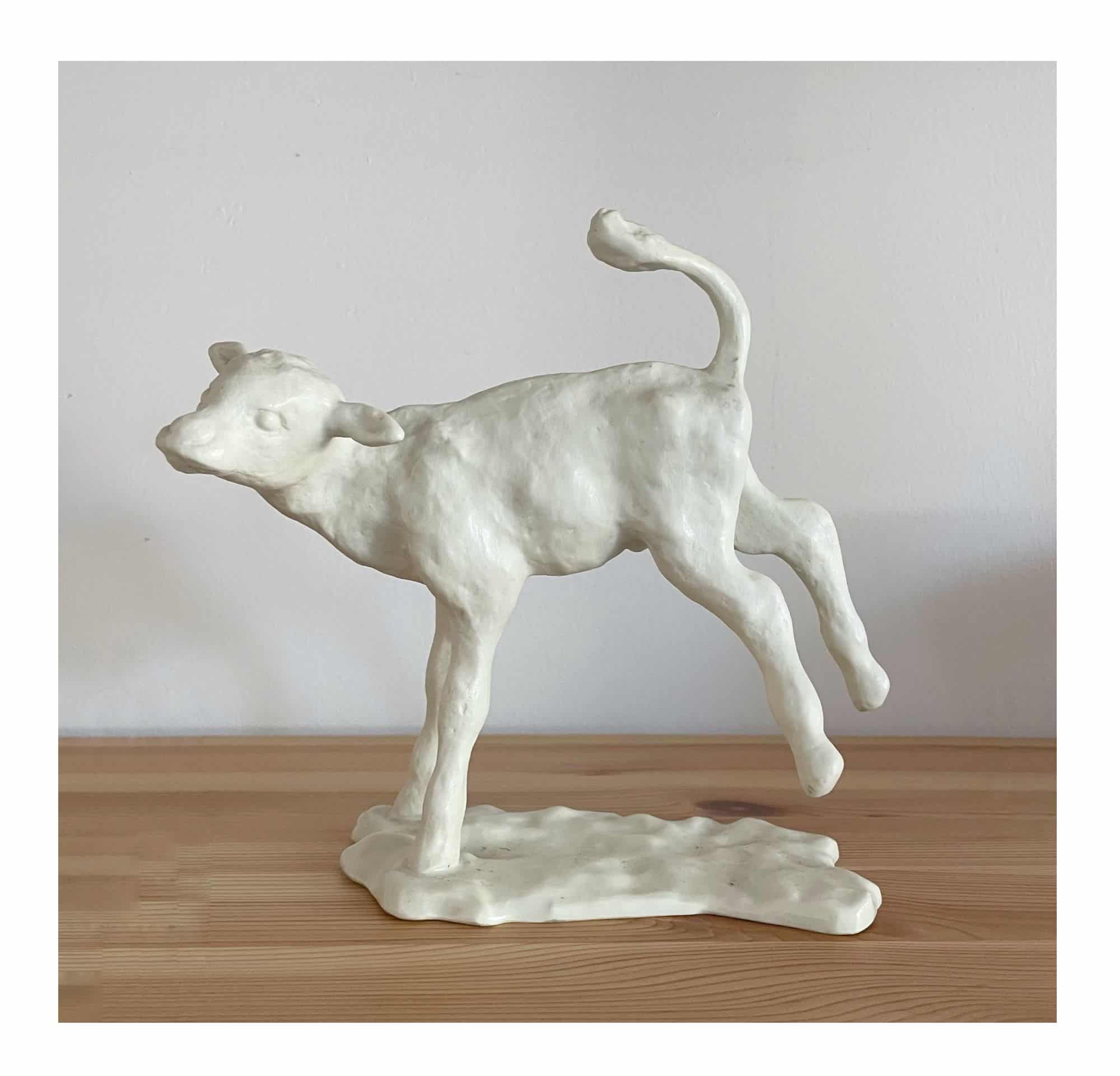 Porcelain Calf Sculpture by Speicht Büchtig
