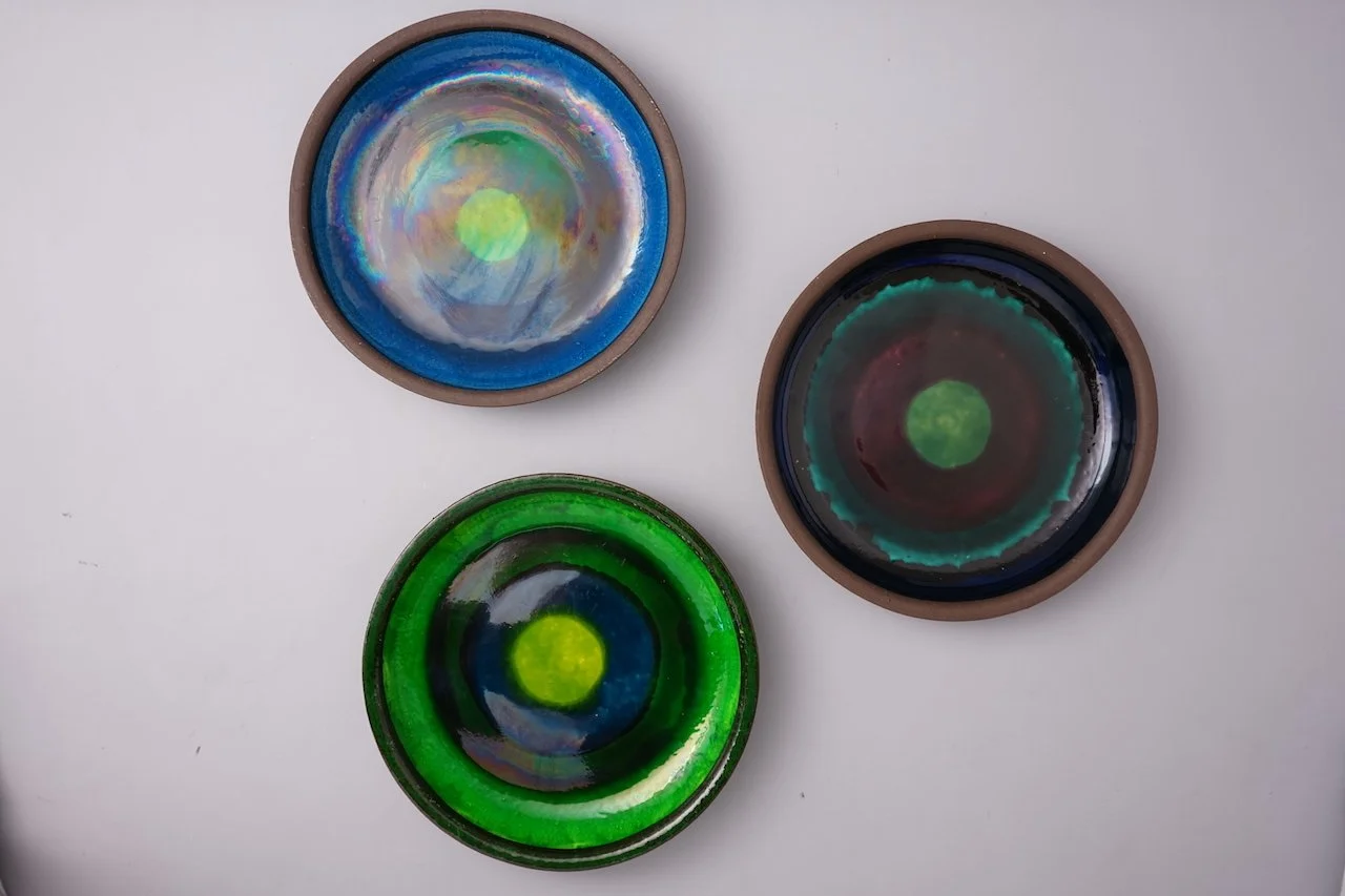 Stromit Pottery Bowl/Wall Plate Set of 3