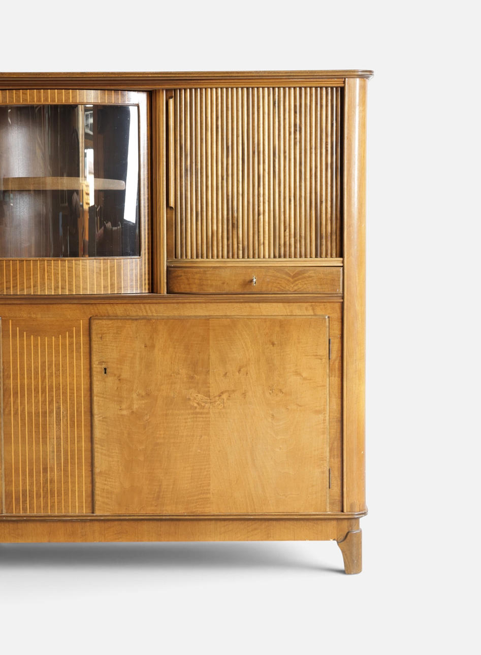Art Deco Walnut Sideboard with Bar Section