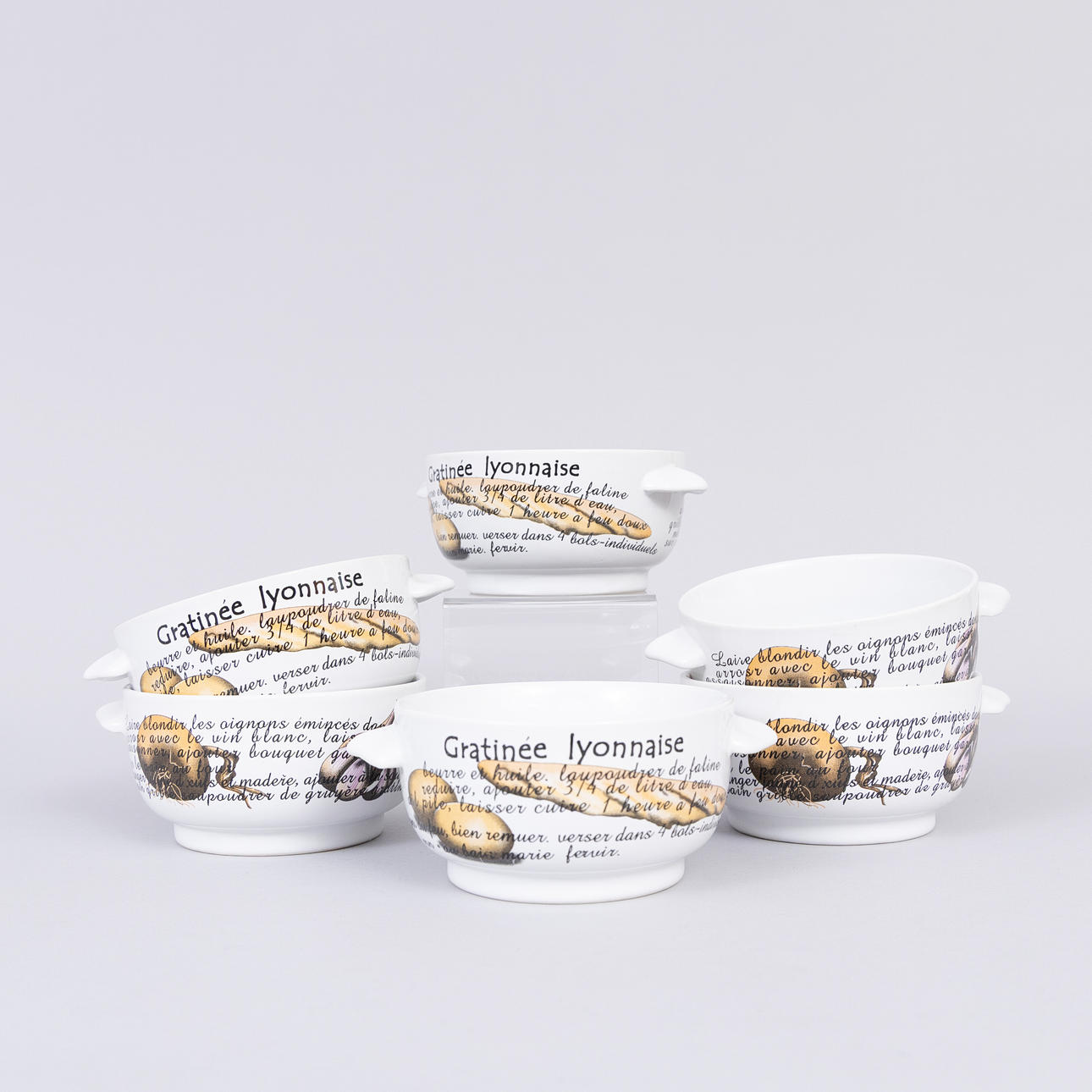 Soup Bowls, 6 pcs, "Gratinée Lyonnaise"