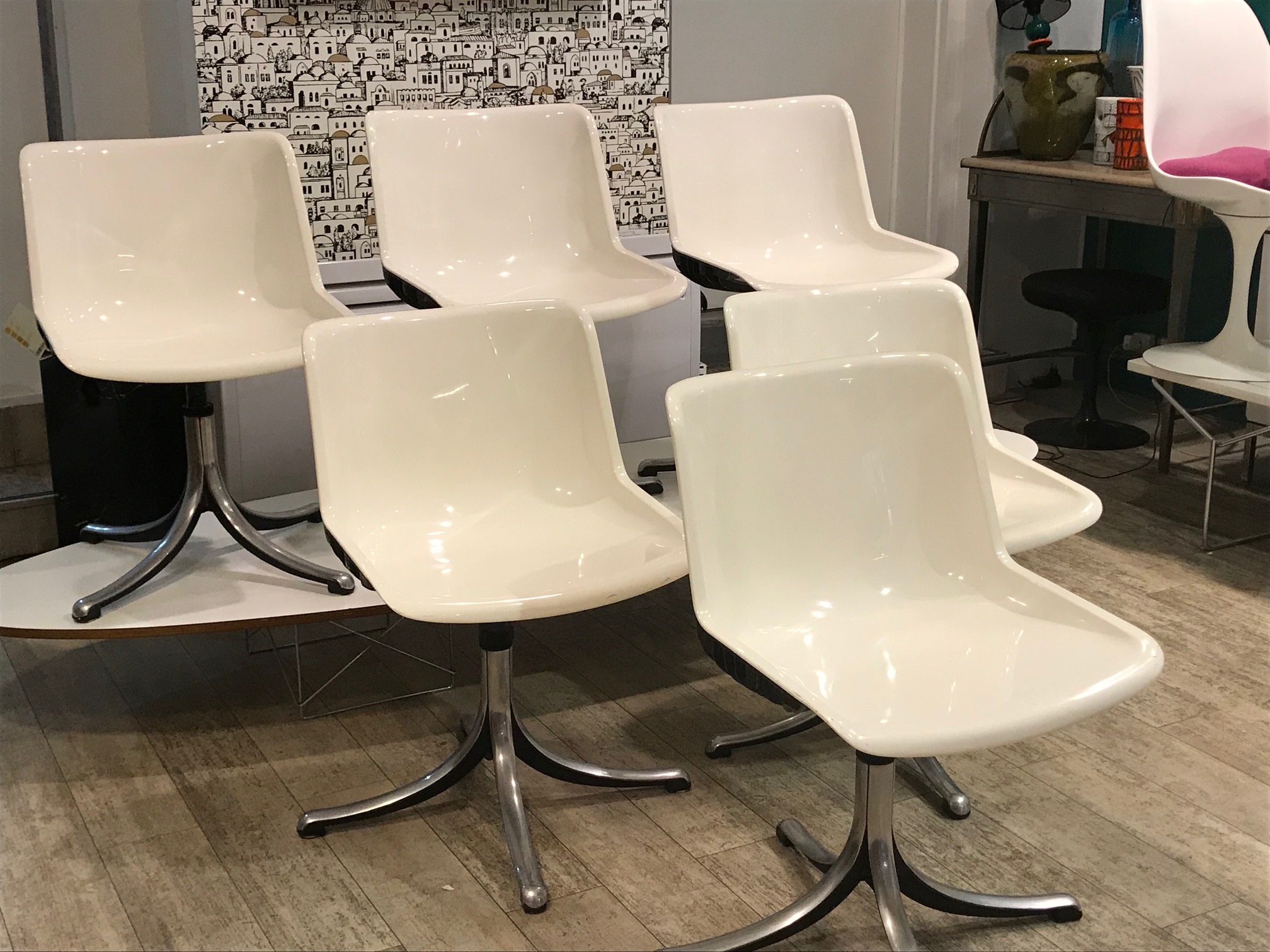 Set of 6 Borsani Tecno Chairs
