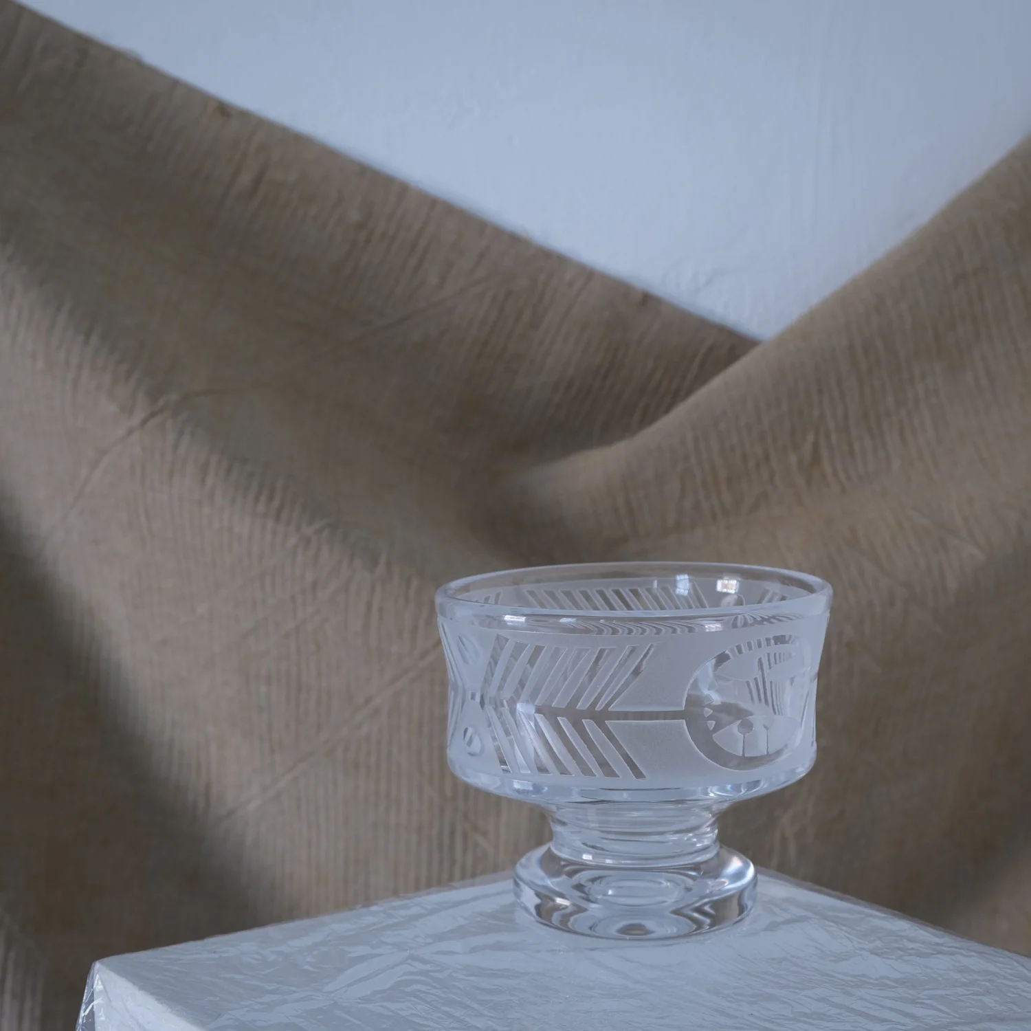 Bertil Vallien Glass Footed Bowl