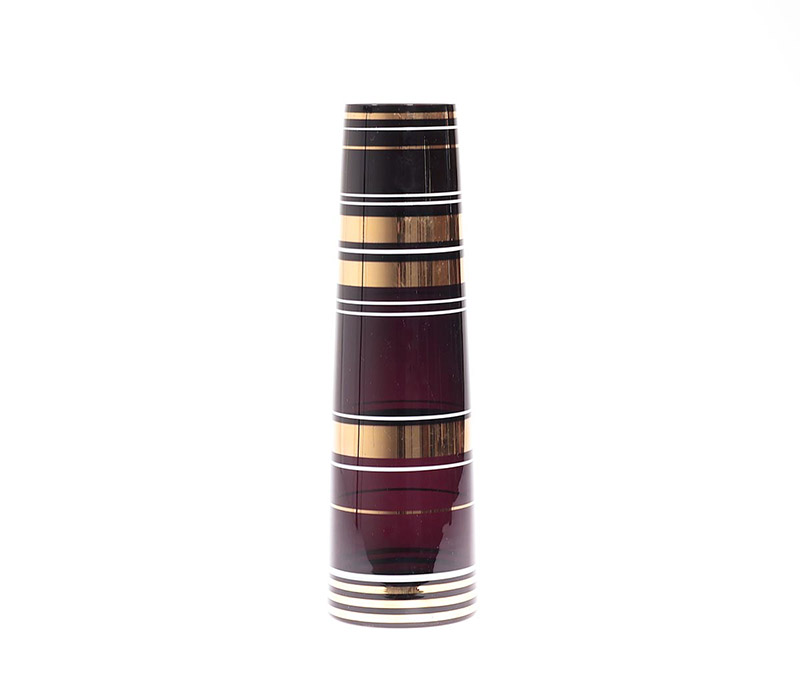Borske Sklo Purple Cylinder Vase
