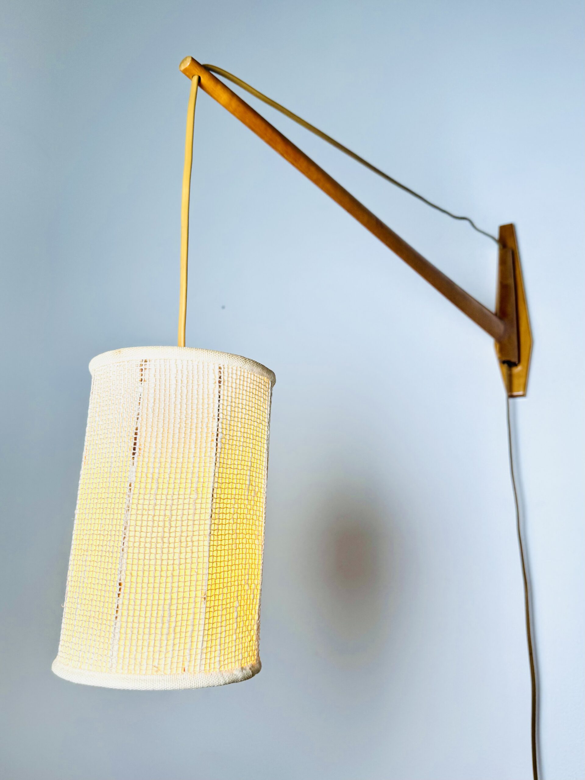Rosewood Swivel-Arm Wall Lamp