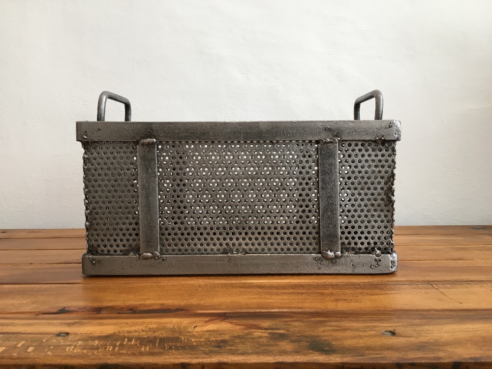 Vintage Industrial Iron Basket