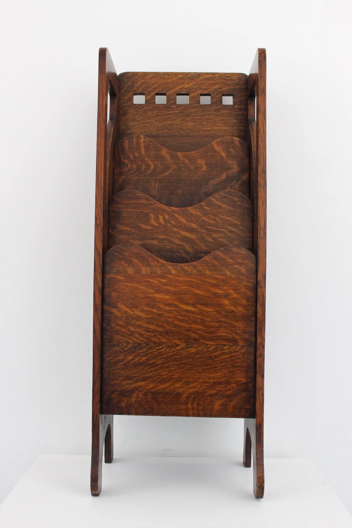 Arts and Crafts oak magazine stand