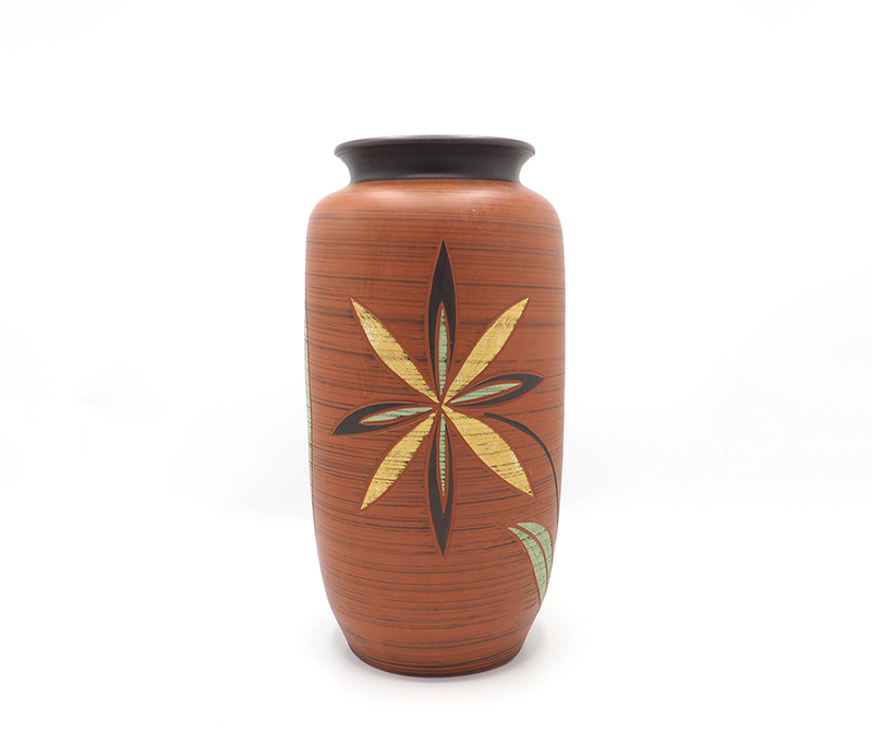 Large Sgraffito Vase with Flowers