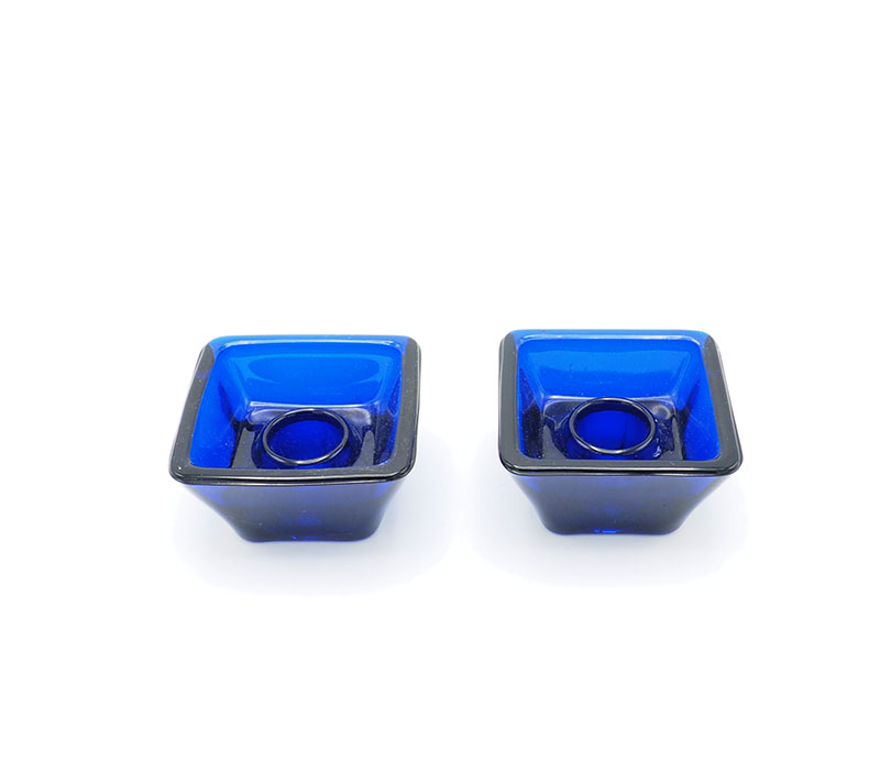 Holmegaard Cobalt Blue Candleholder Set