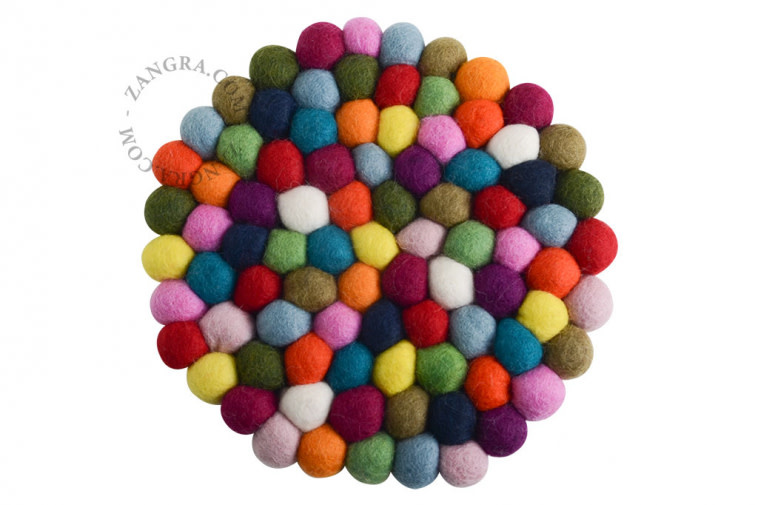 Zangra Felt Coaster Multicolor
