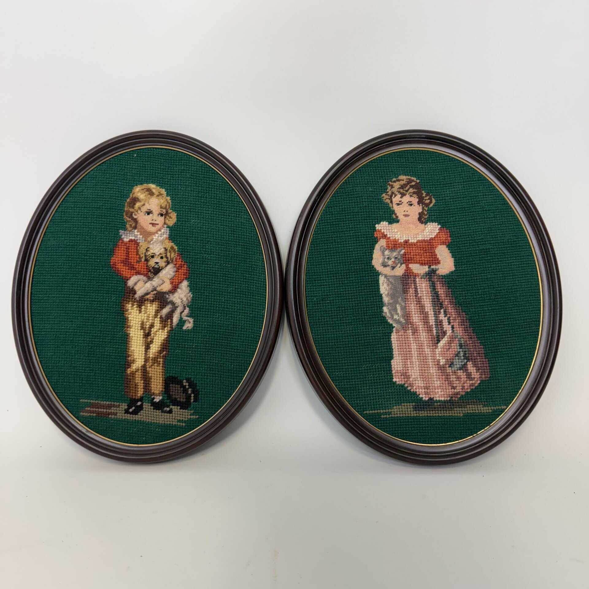 Handmade Victorian Style Embroidered Pictures