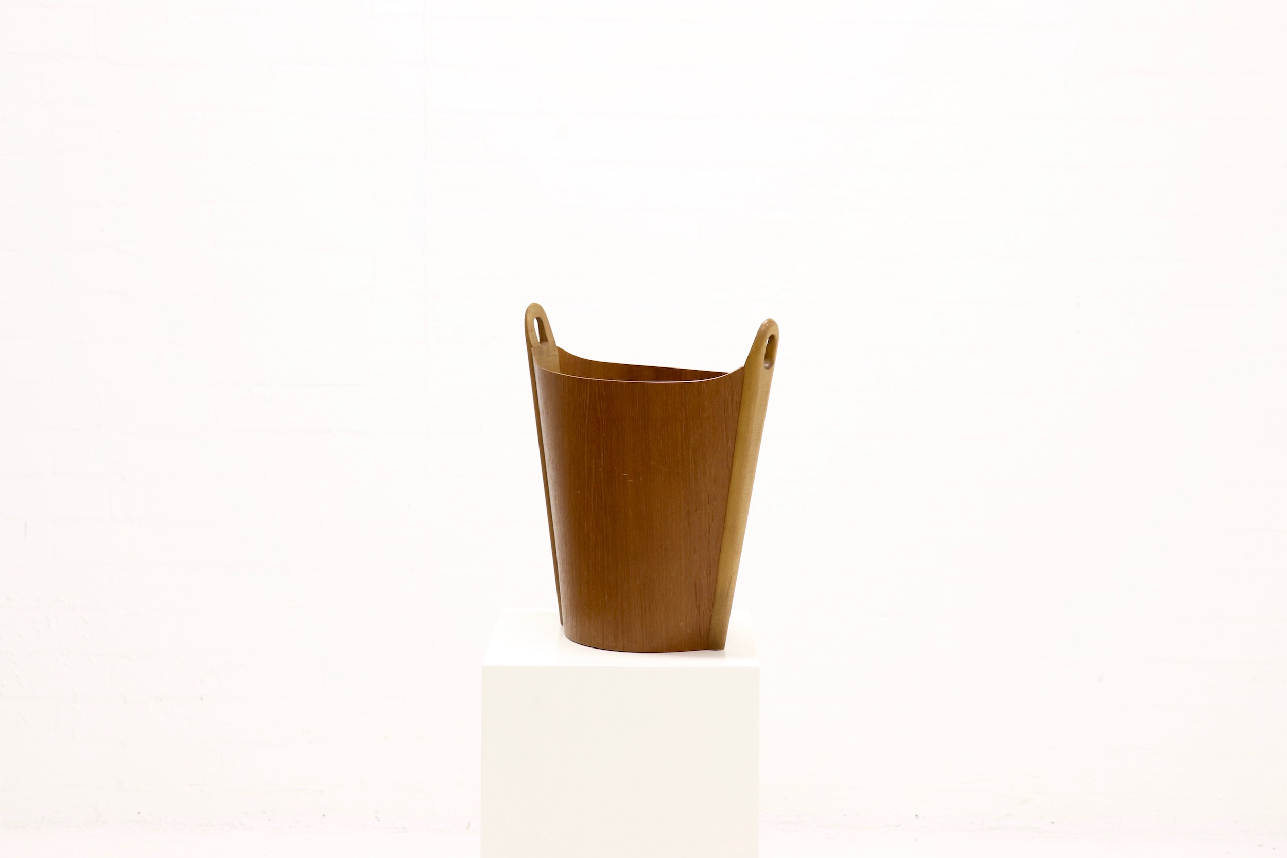 Teak Waste Paper Bin by Einar Barns