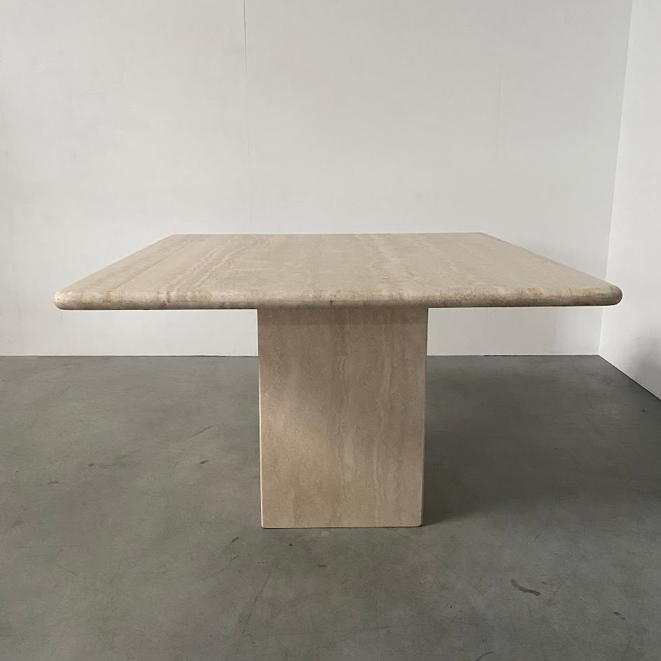 Square Travertine Dining Table