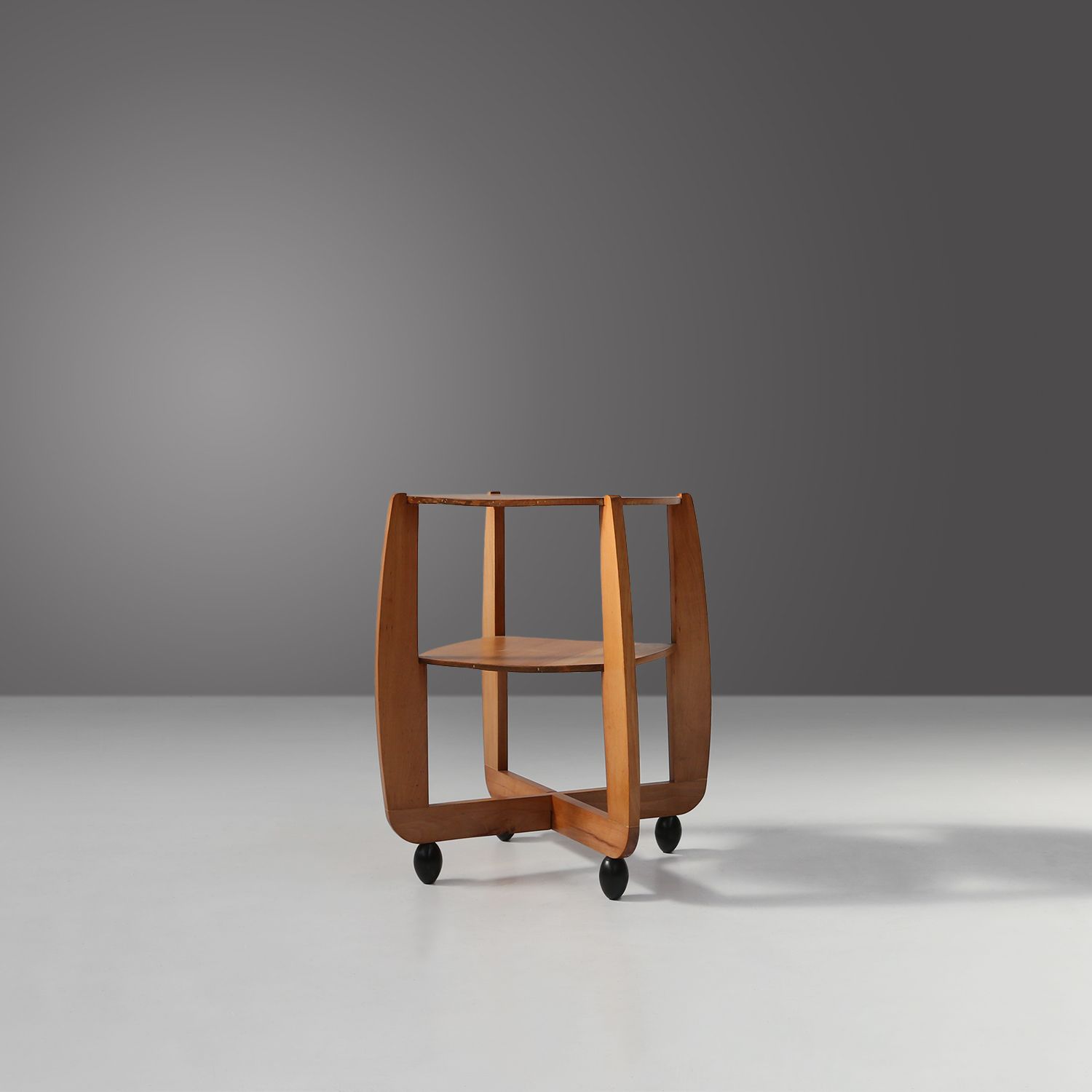 Amsterdam School beech wooden Side Table, The Netherlands 1920s