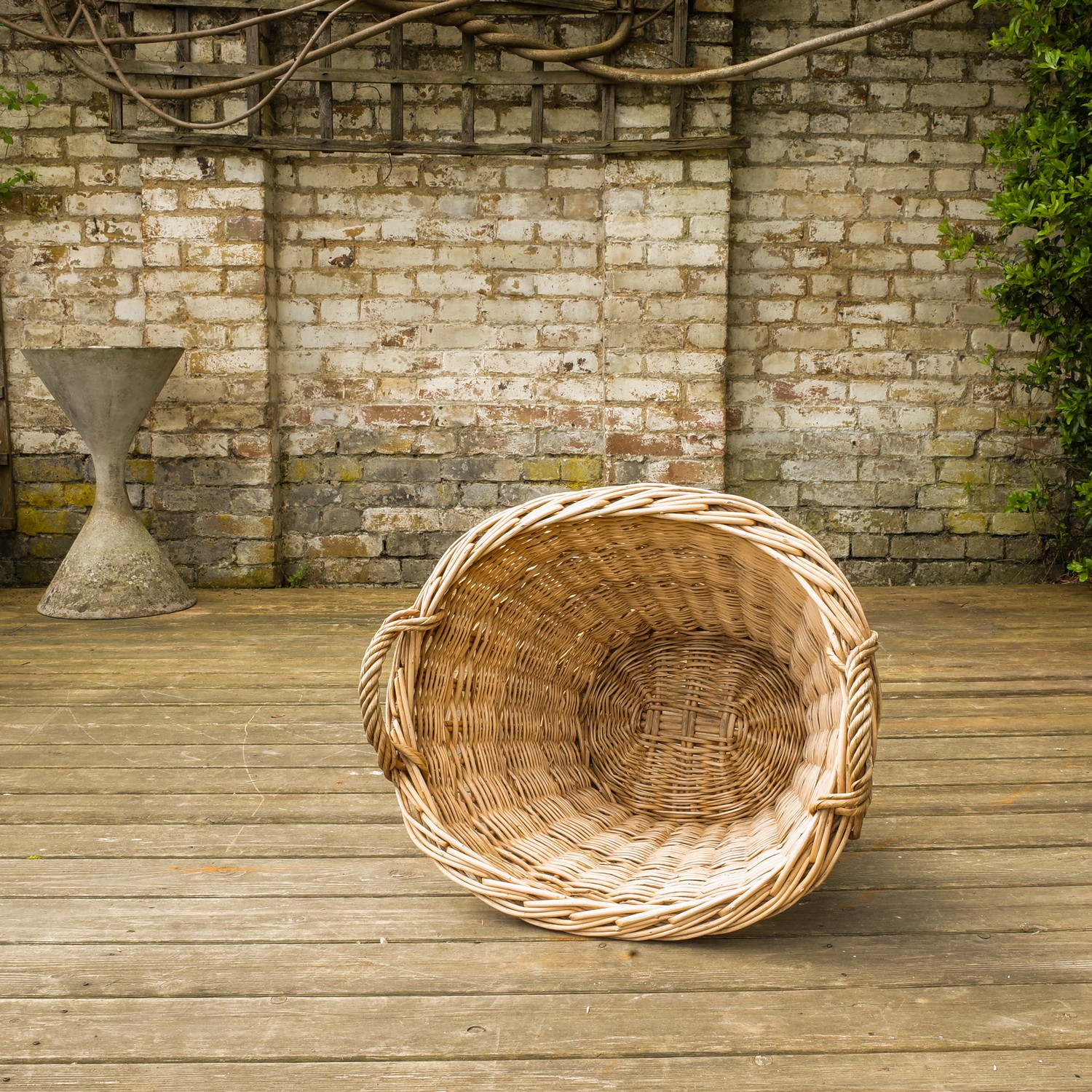 Two Large Antique Wicker Baskets