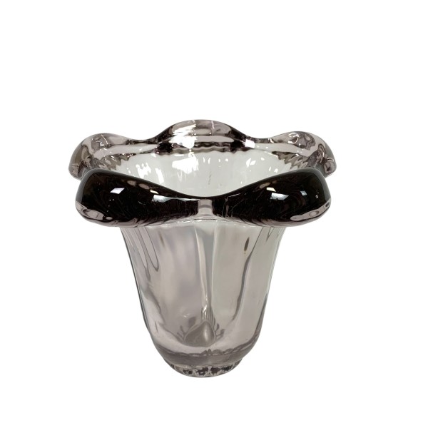 Thick-walled glass vase in Daum style
