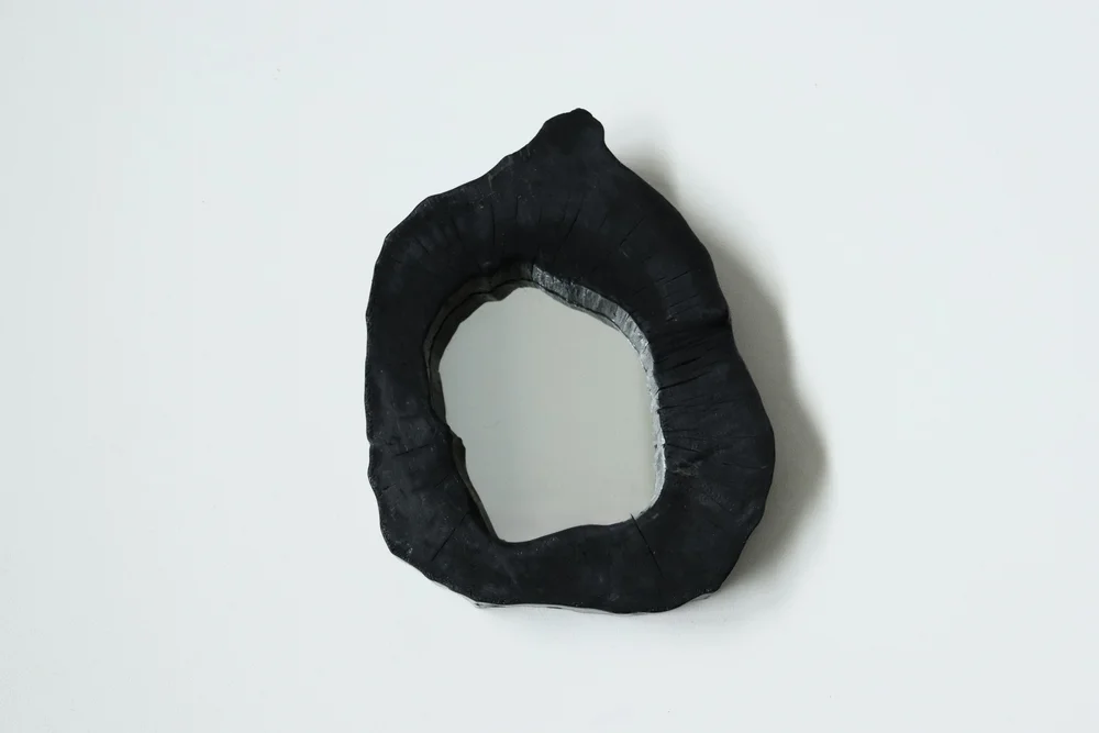 Organic Charred Wood Mirror