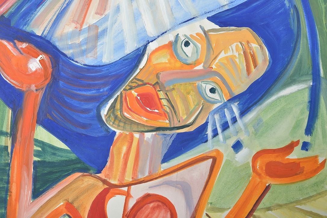 Abstract Face Watercolor Painting