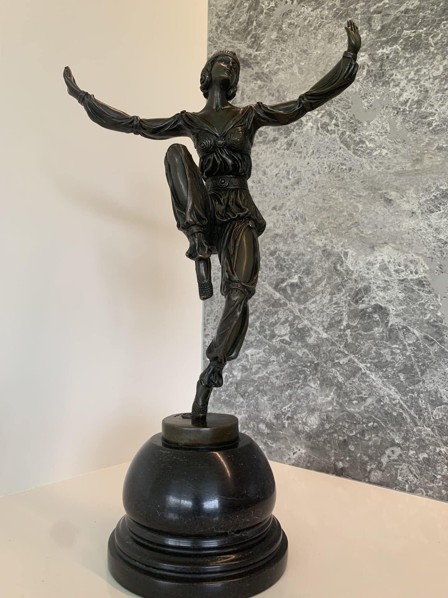 Art Deco Bronze Dancer Sculpture