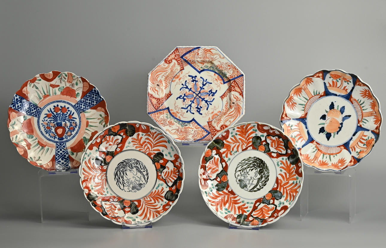 Group of Japanese Imari Porcelain Dishes