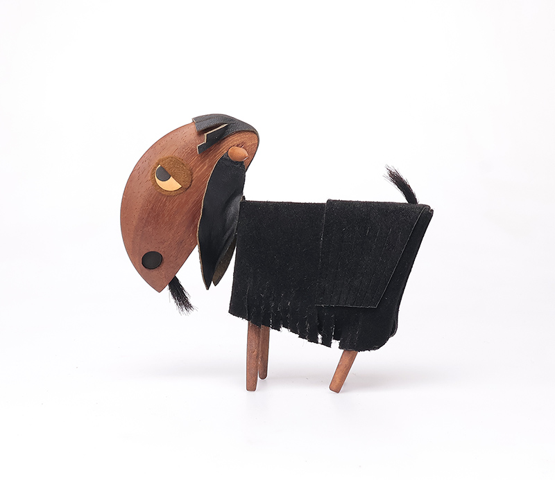 Teak Wooden Goat by Frank Meisler