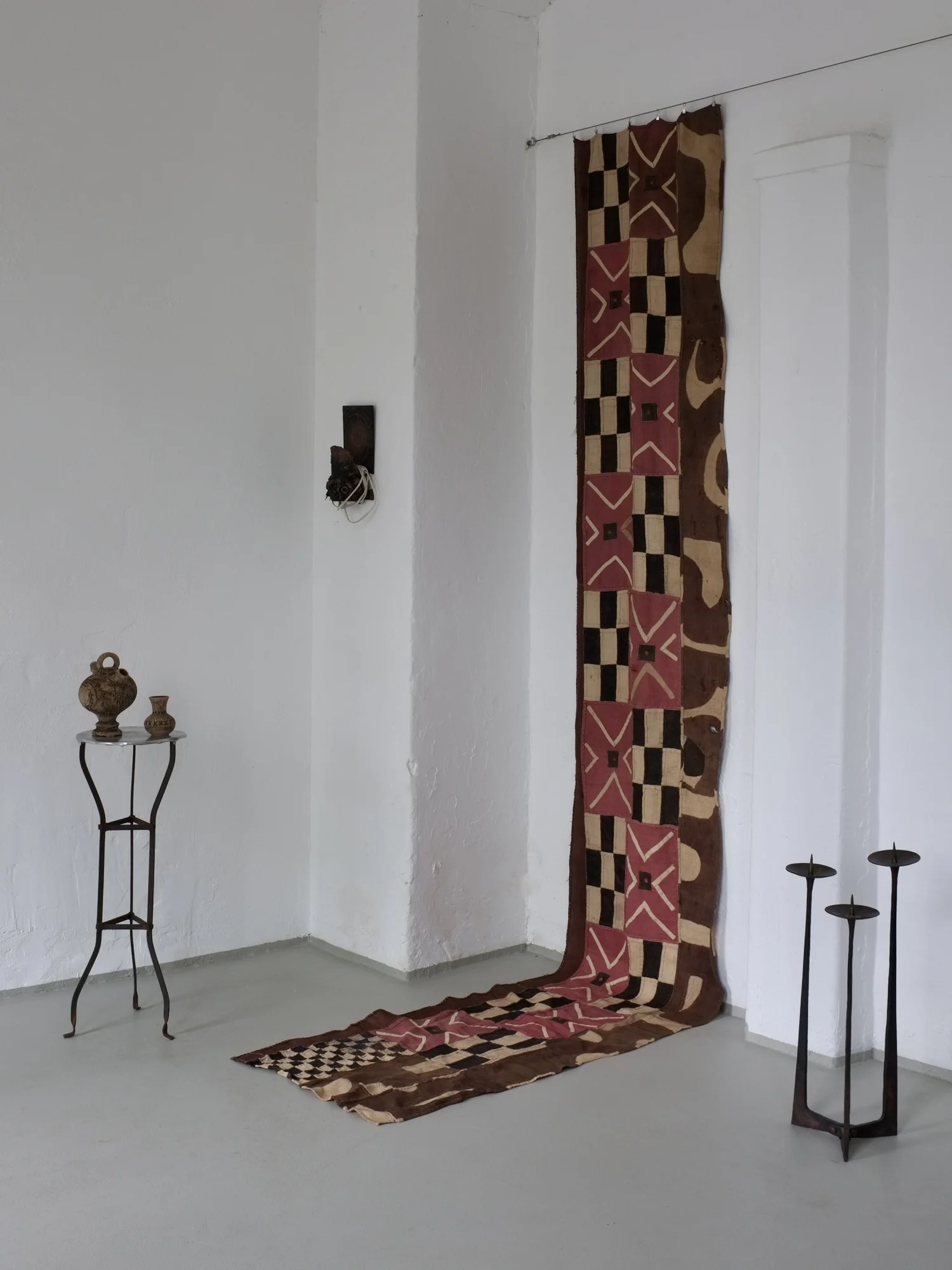 Checkered Textile Wall Hanging