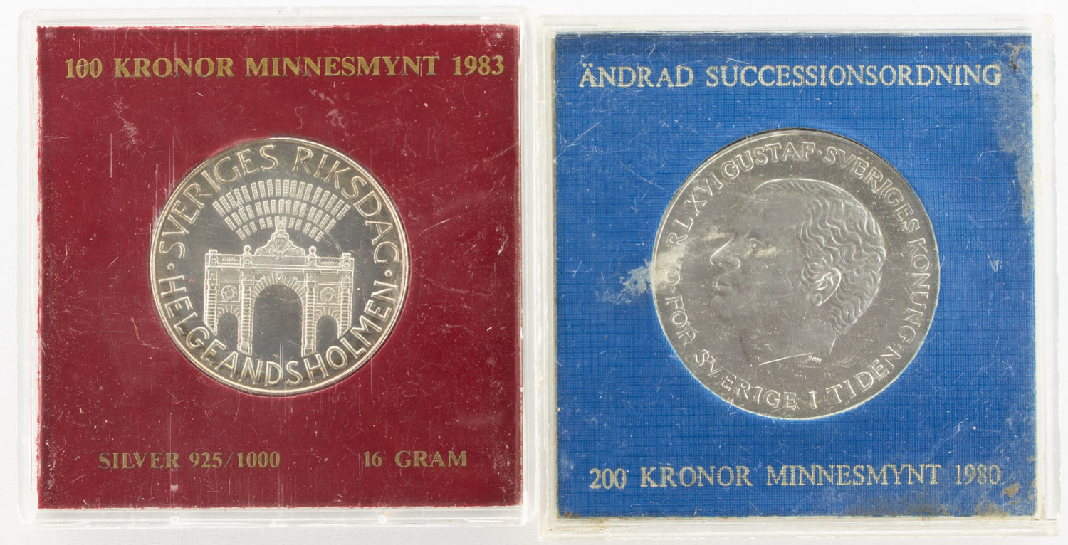2 Swedish Silver Coins