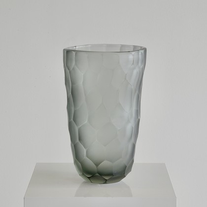 Signed Murano Diamond Glass Vase