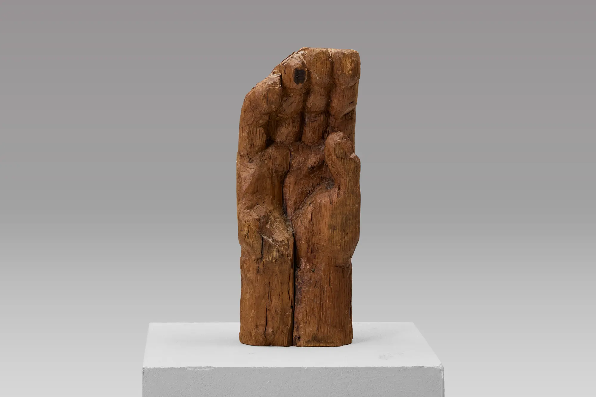 Brutalist Carved Hand Sculpture