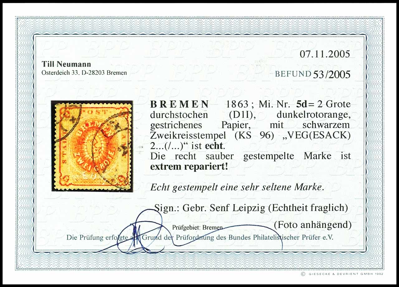 Grote Dark Red-Orange Stamp