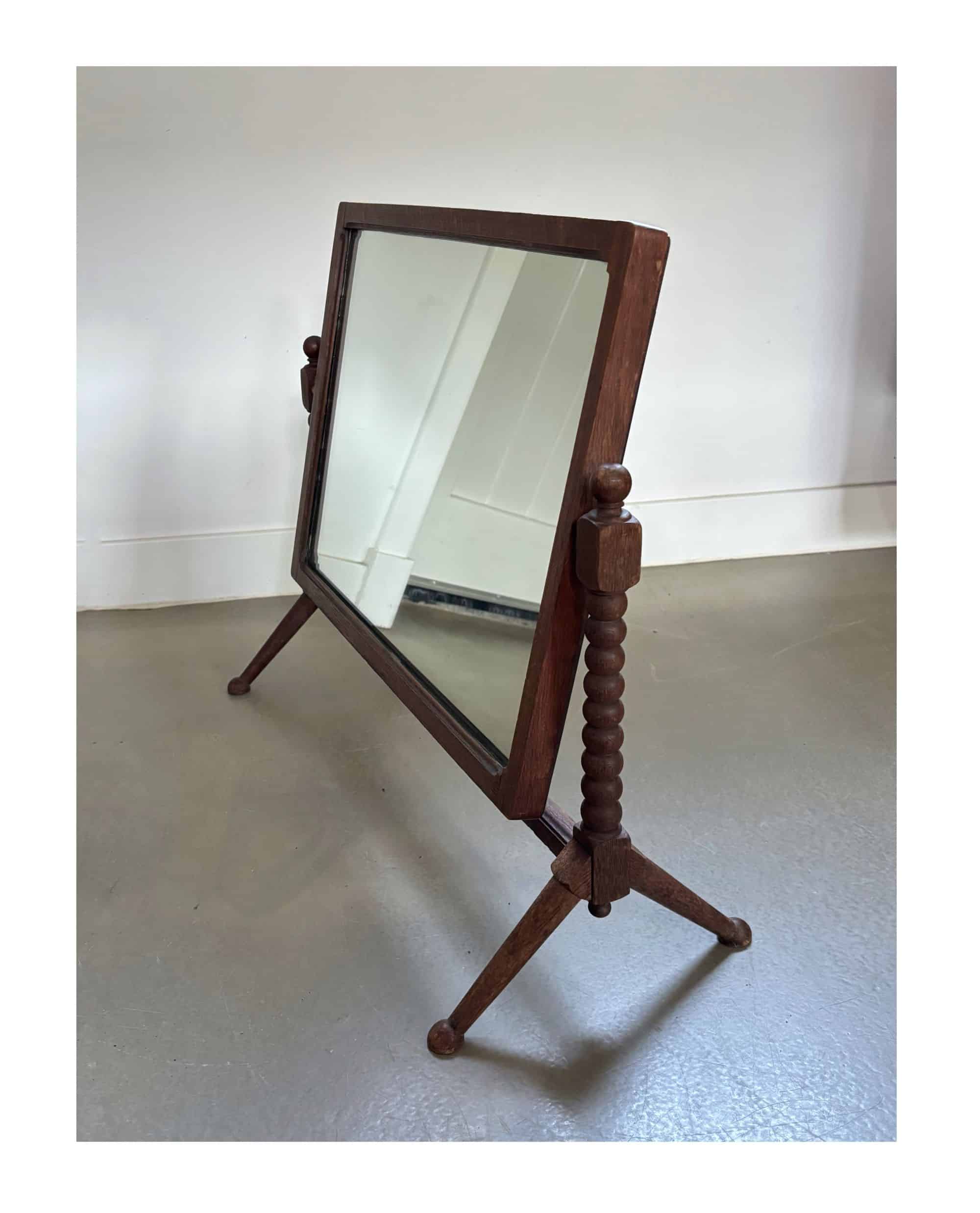 Antique Wooden Table Mirror