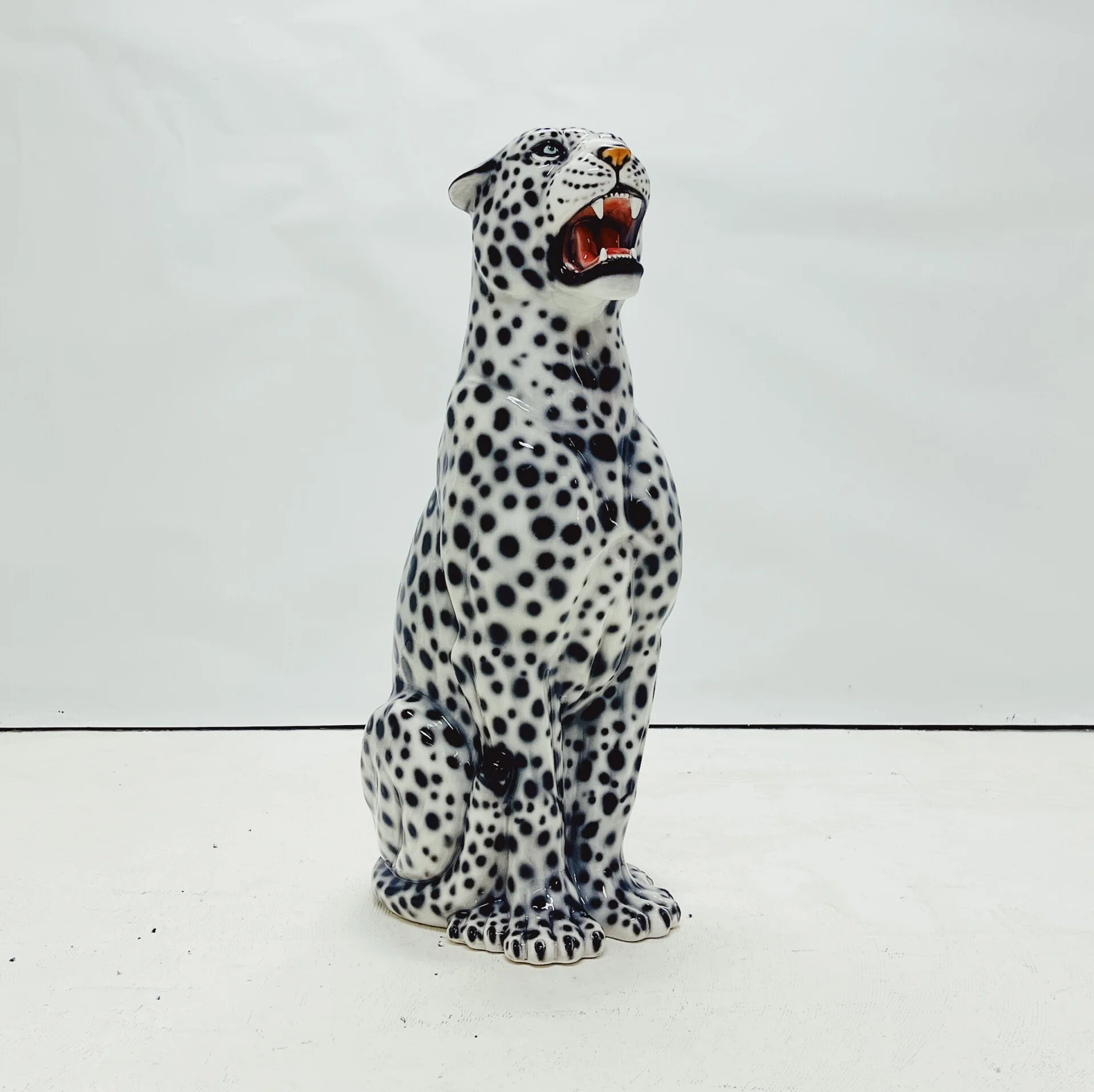 Snow Leopard Ceramic Sculpture