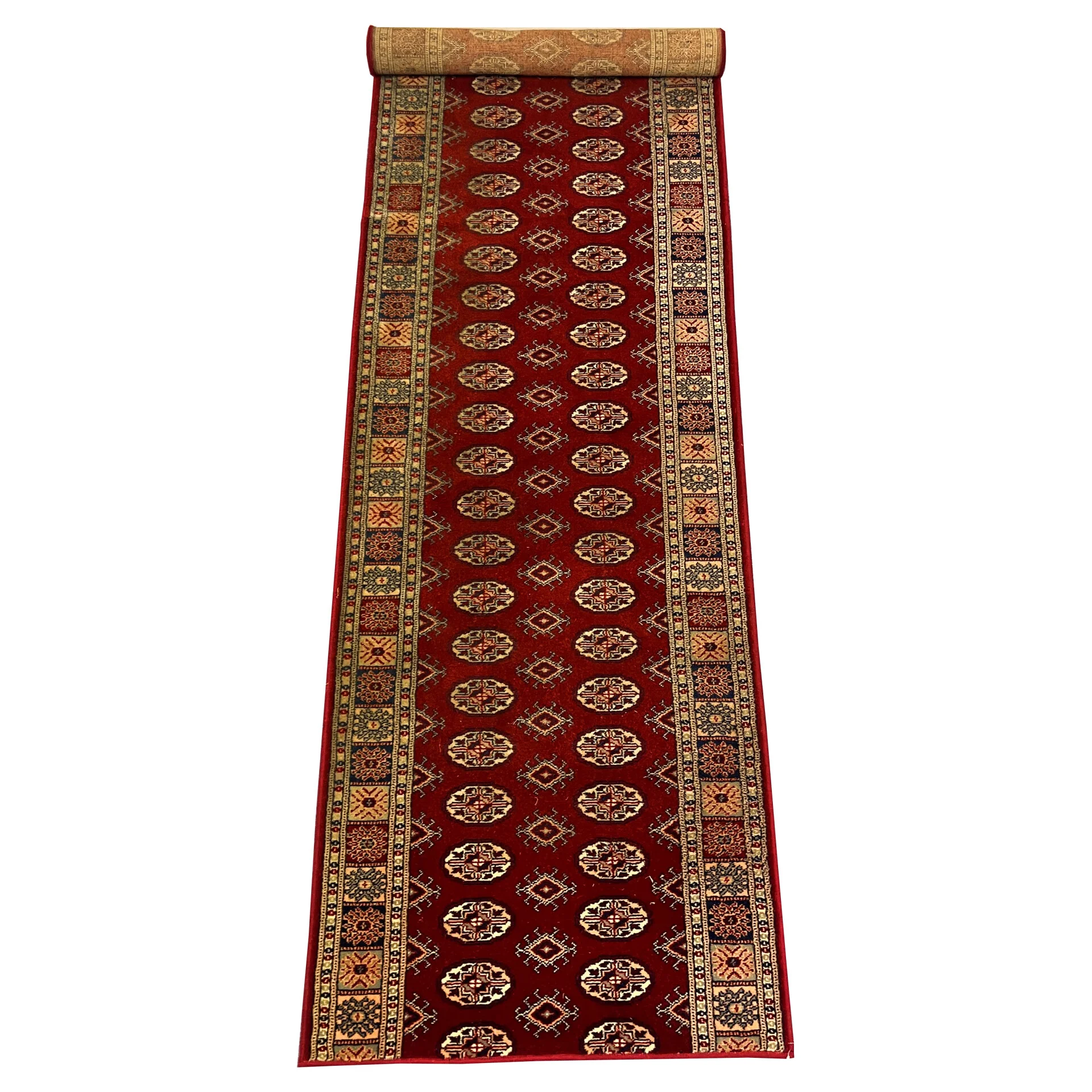 Red Geometric Pattern Runner Rug